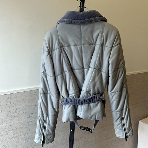 Vintage Armani Baby Blue Suede Collar Jacket - Picture 4 of 7